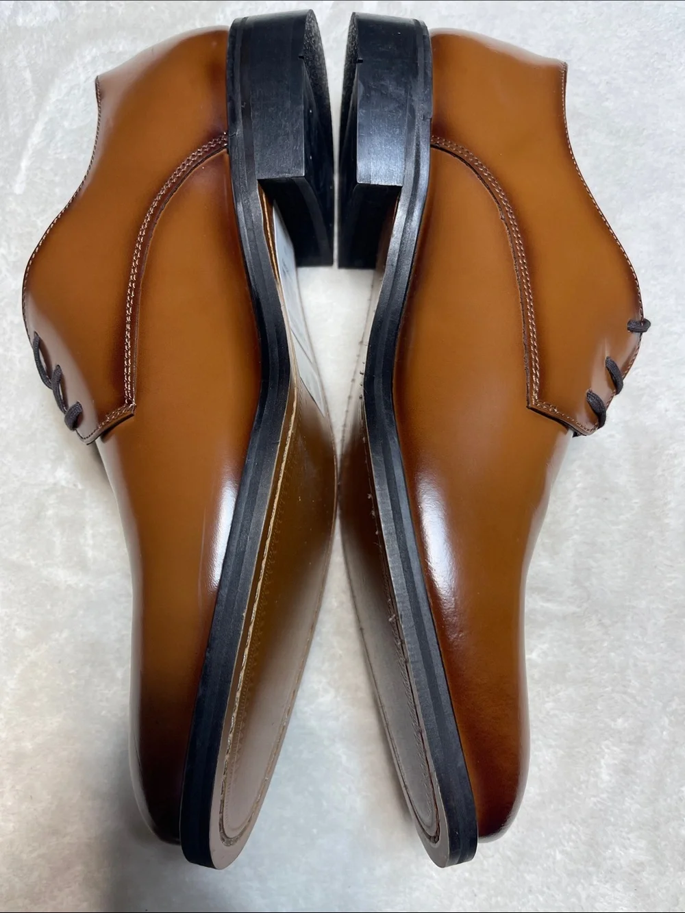 Express Men's Cognac Leather Derby Shoes Size 10 Men’s